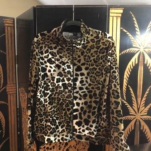 Animal Print Velour Top - Size XL
